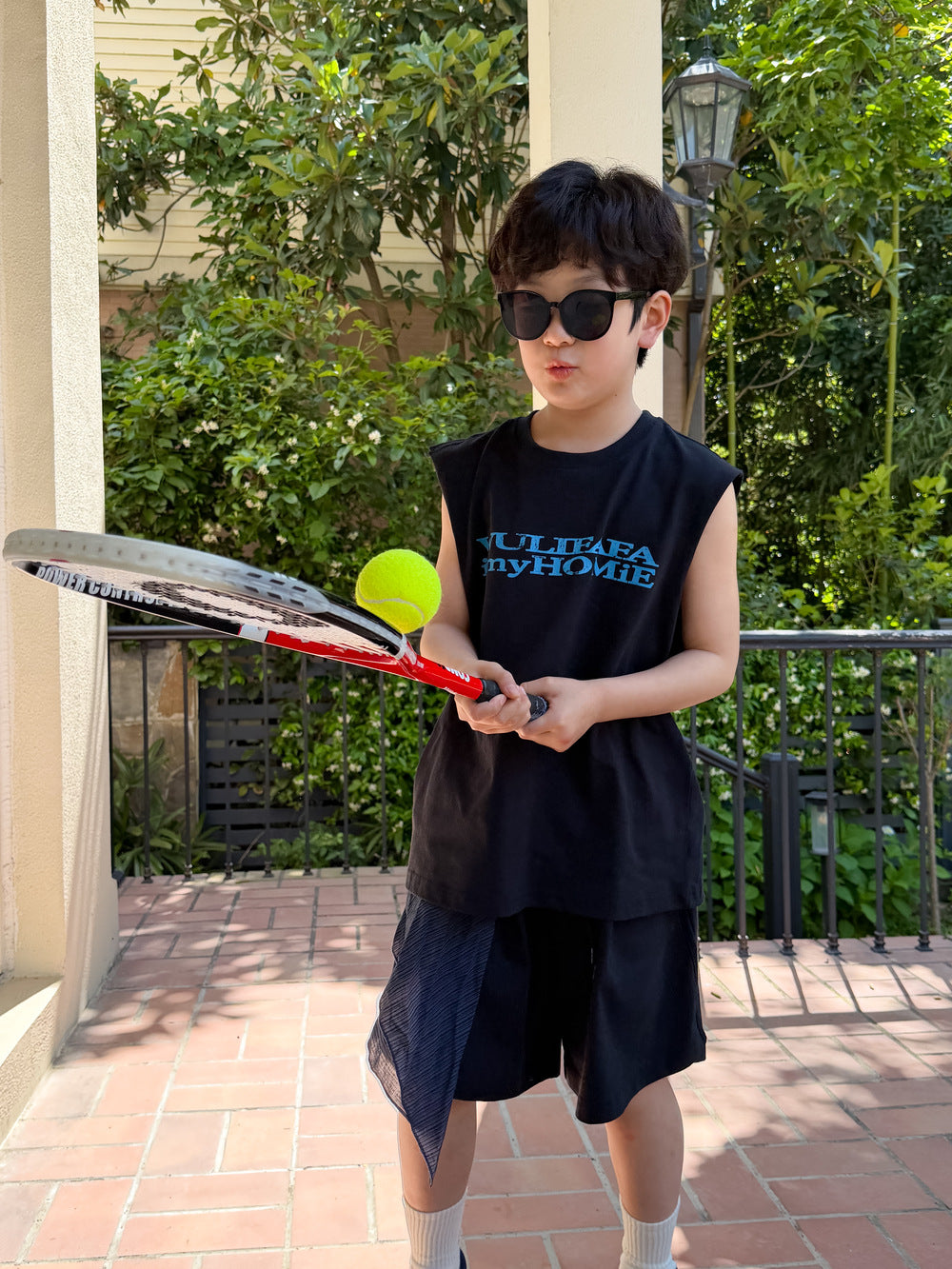 Kids' Sleeveless Letter Sports Set