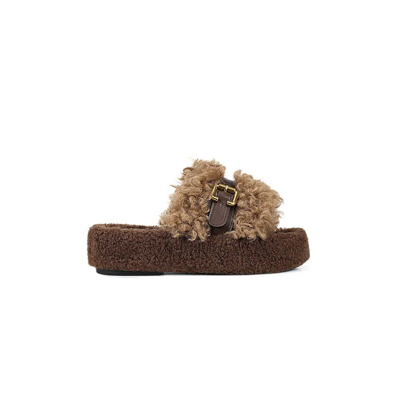 Teddy Platform Slippers