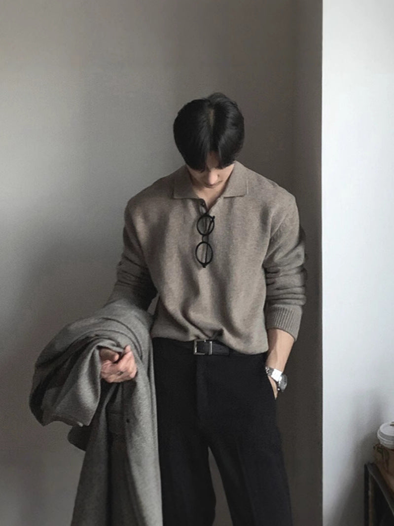 Knitted Polo Sweatshirt