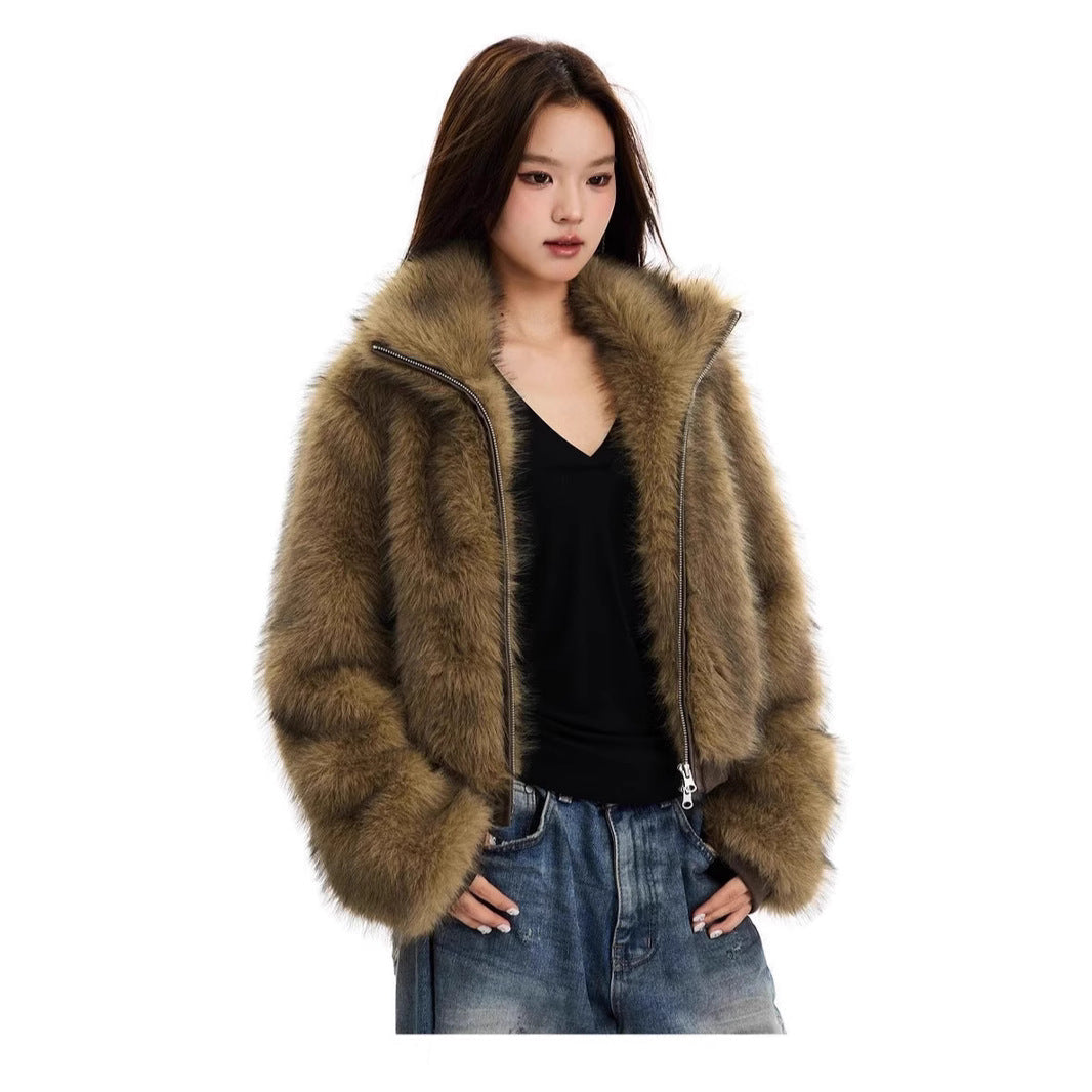 Faux Fur Bomber Jacket
