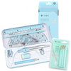 Compass and ruler 8-piece set - [Sky Blue] includes replacement pencils