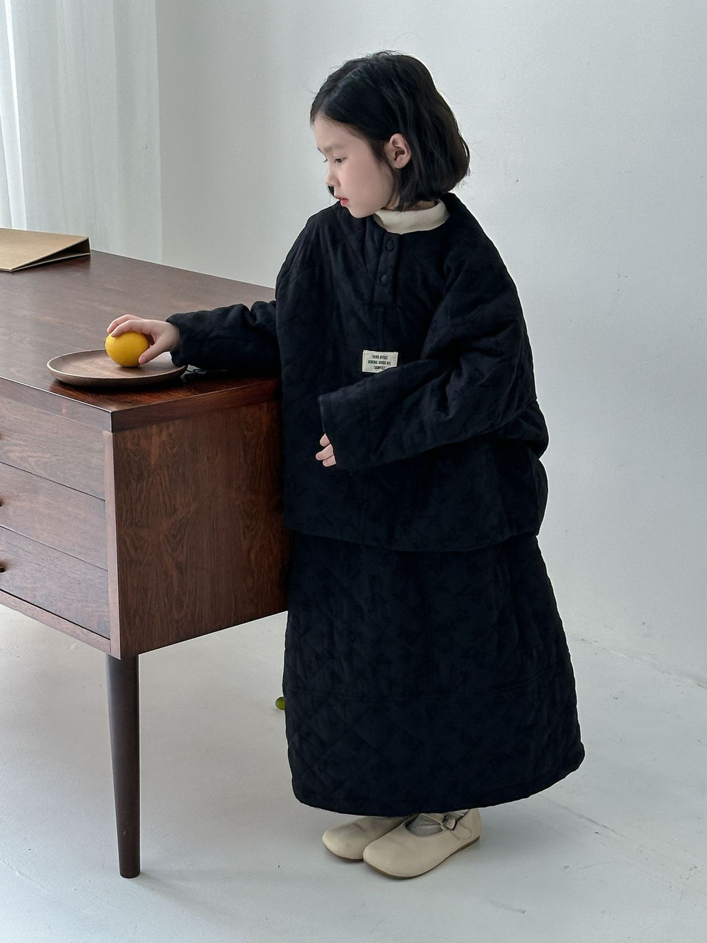 Girls' Solid-Color Skirt Set
