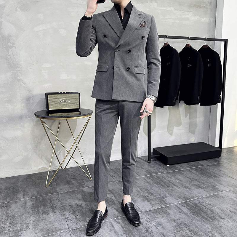 Slim-Fit Double-Breasted Modern Suit Set