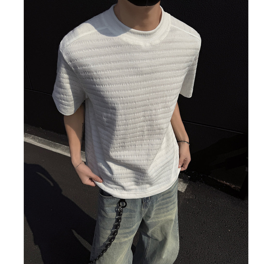 Textured Crewneck T-Shirt.