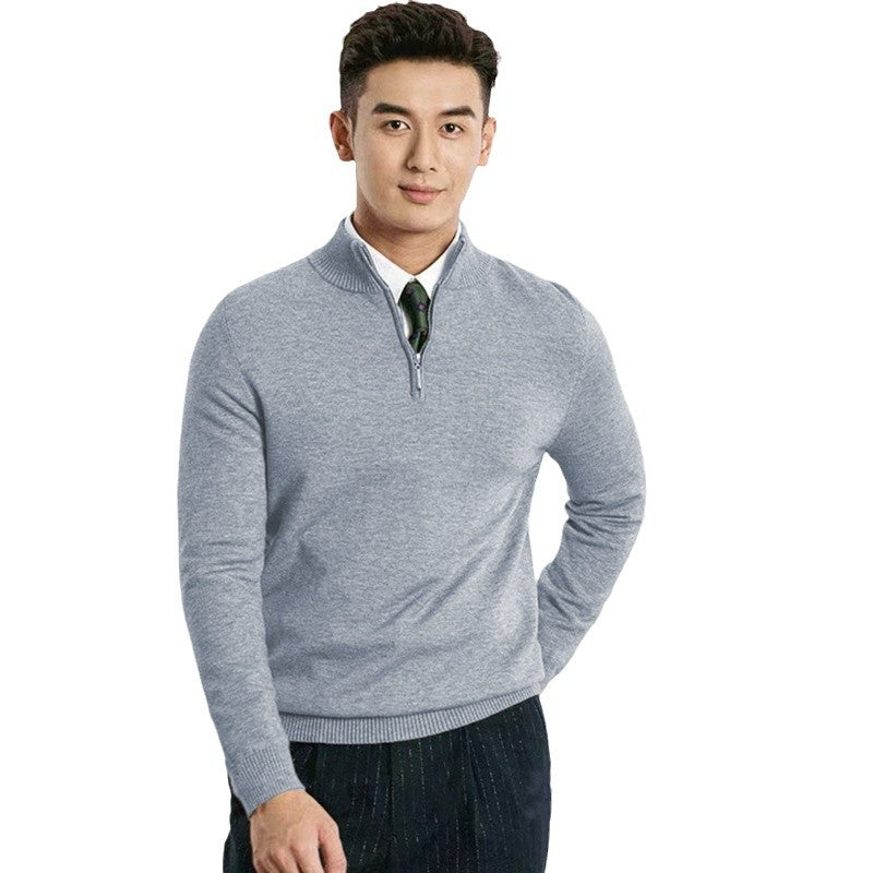 Zip Collar Slim-Fit Knit