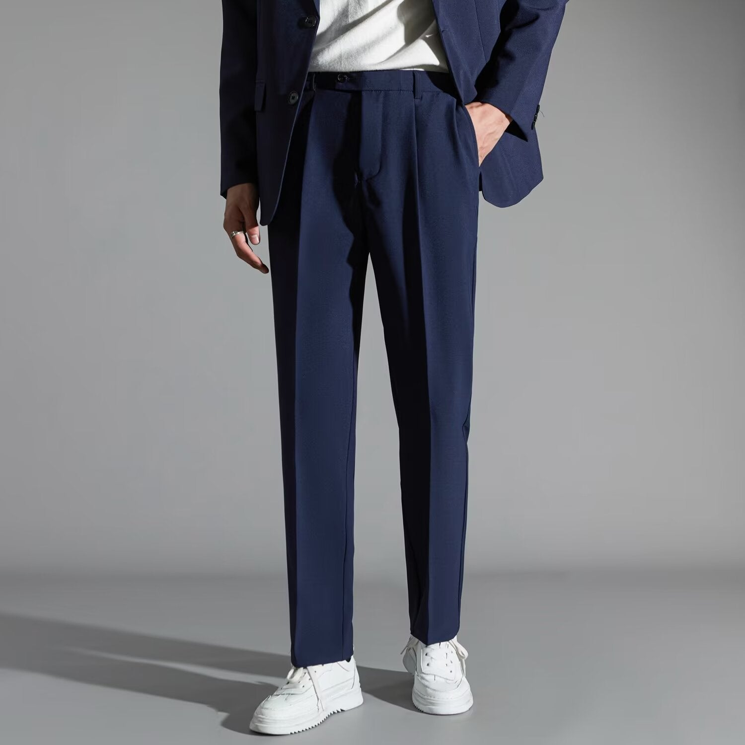 Men's Straight-Leg Business Casual Trousers