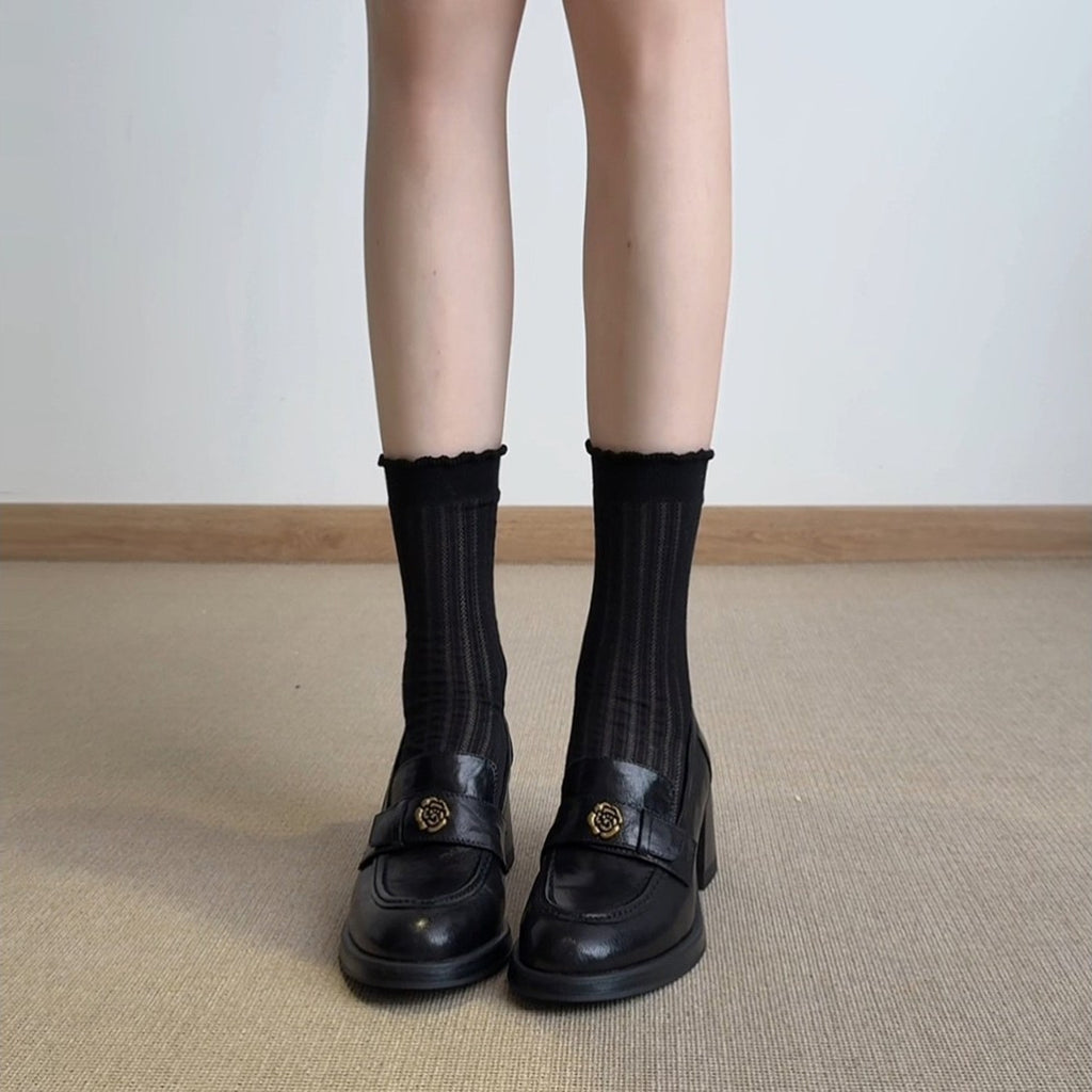 Emblem Heeled Loafers