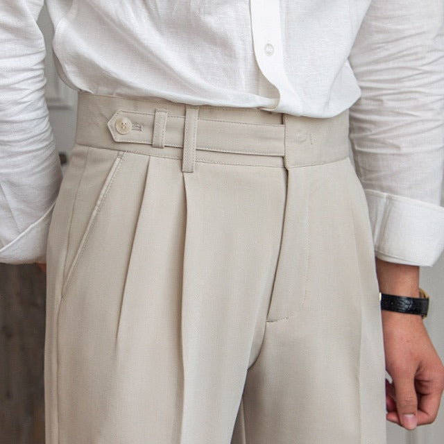 Tailored Neapolitan Straight-Leg Trousers