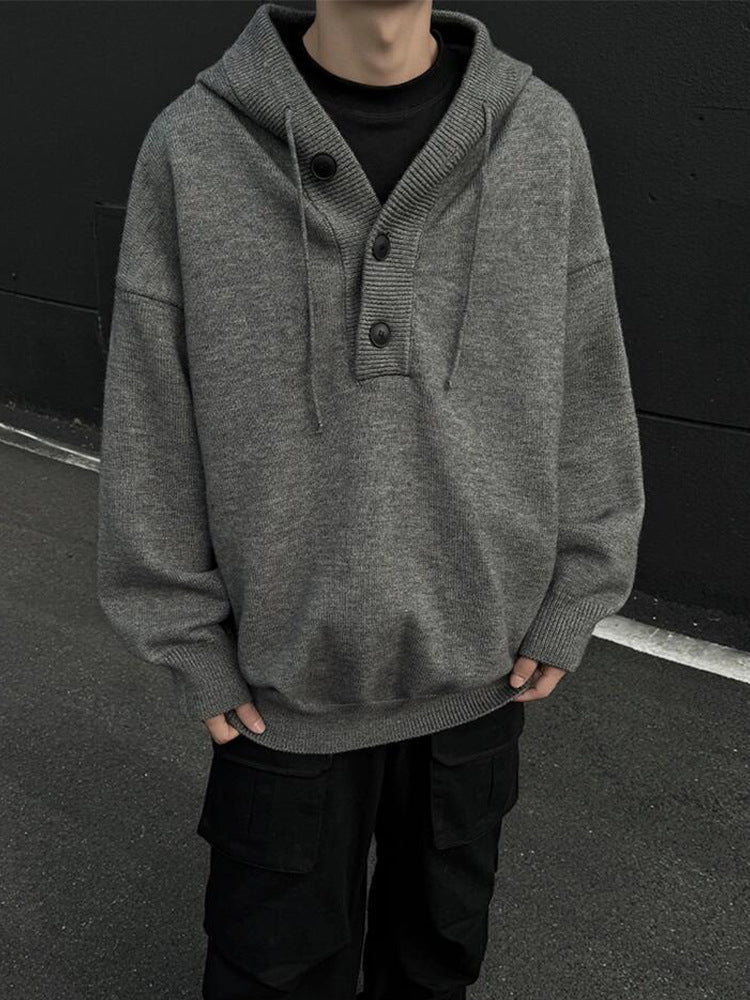 Knitted Hooded Cardigan