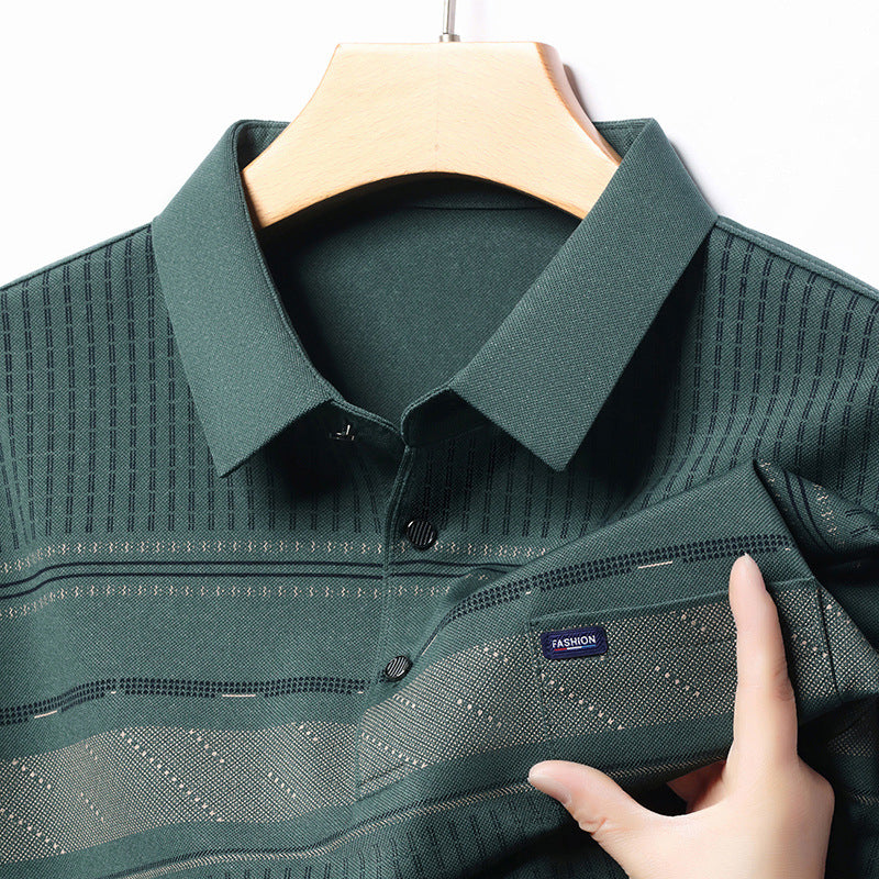 Patterned Business-Casual Polo