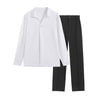 White long-sleeved suit