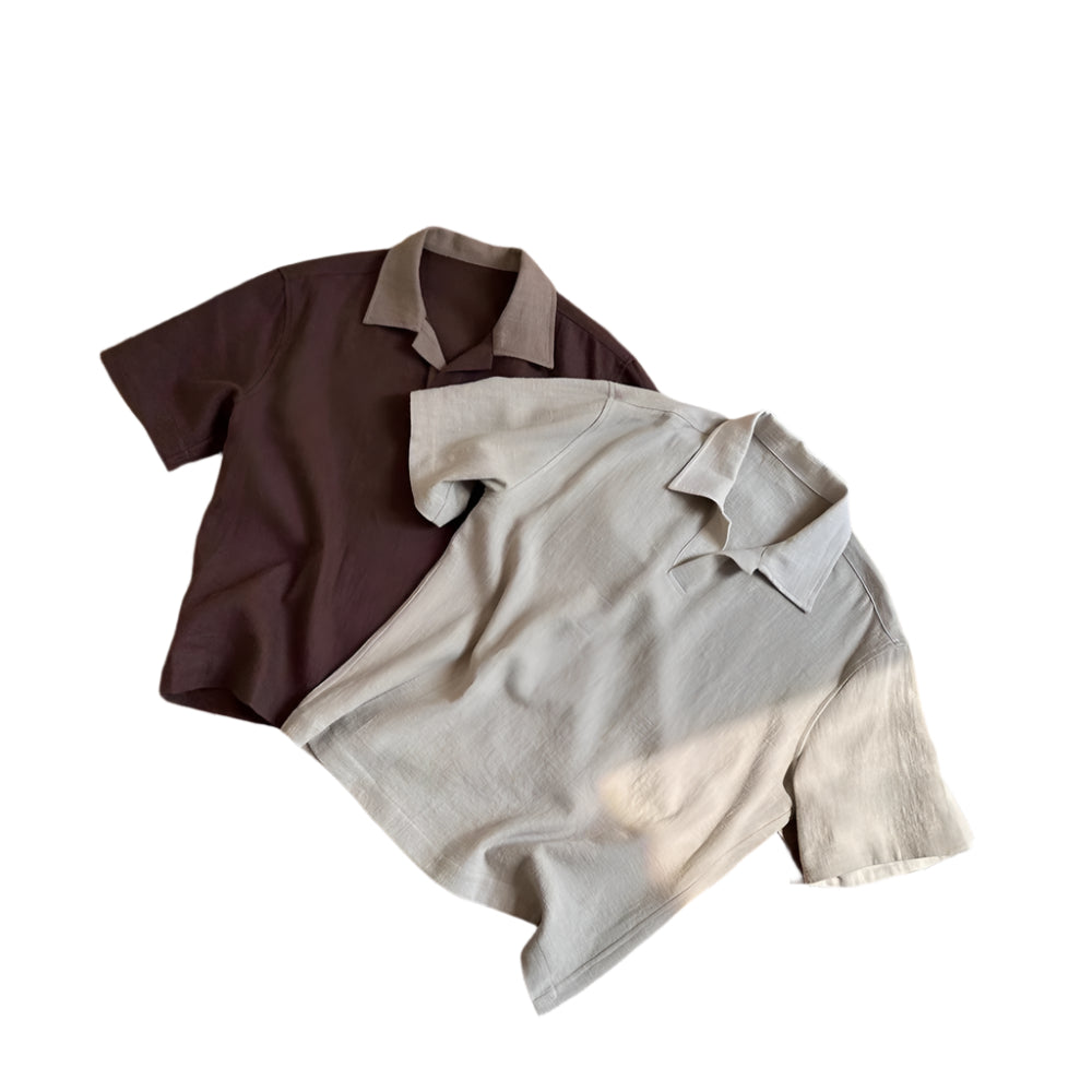 Linen-Blend Polo Shirt