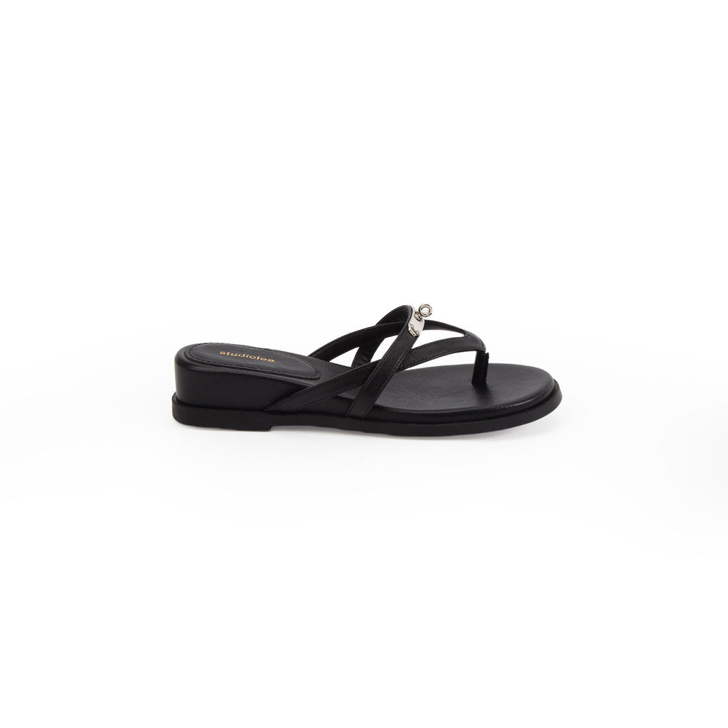 Buckle Wedge Flip-Flops
