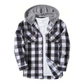 Plaid Hooded Shirt Jacket
