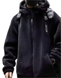 Plush Hooded Zipper Jacket
