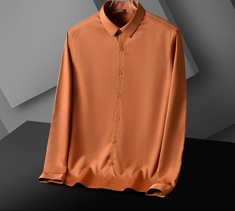 Men's Wrinkle-Resistant Business Casual Long-Sleeve Shirt