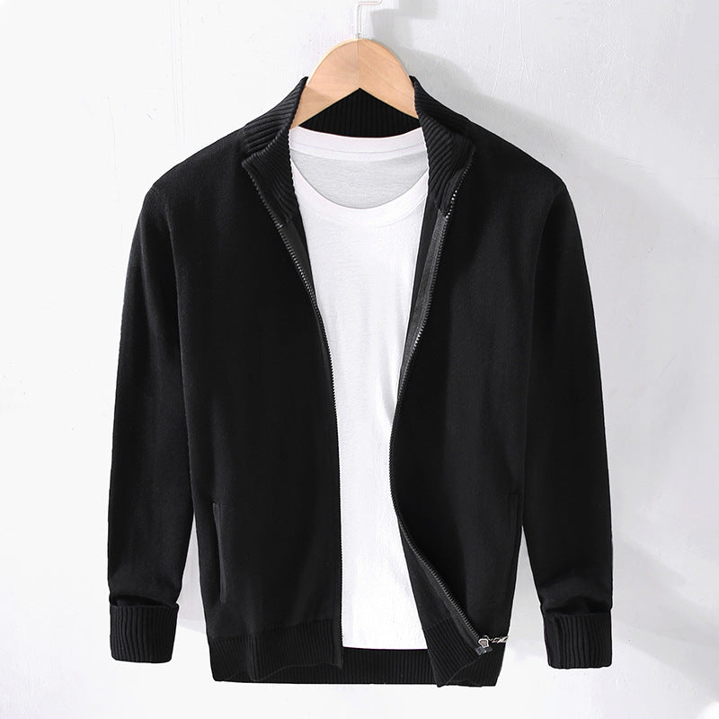 Collar Zip-Up Cardigan