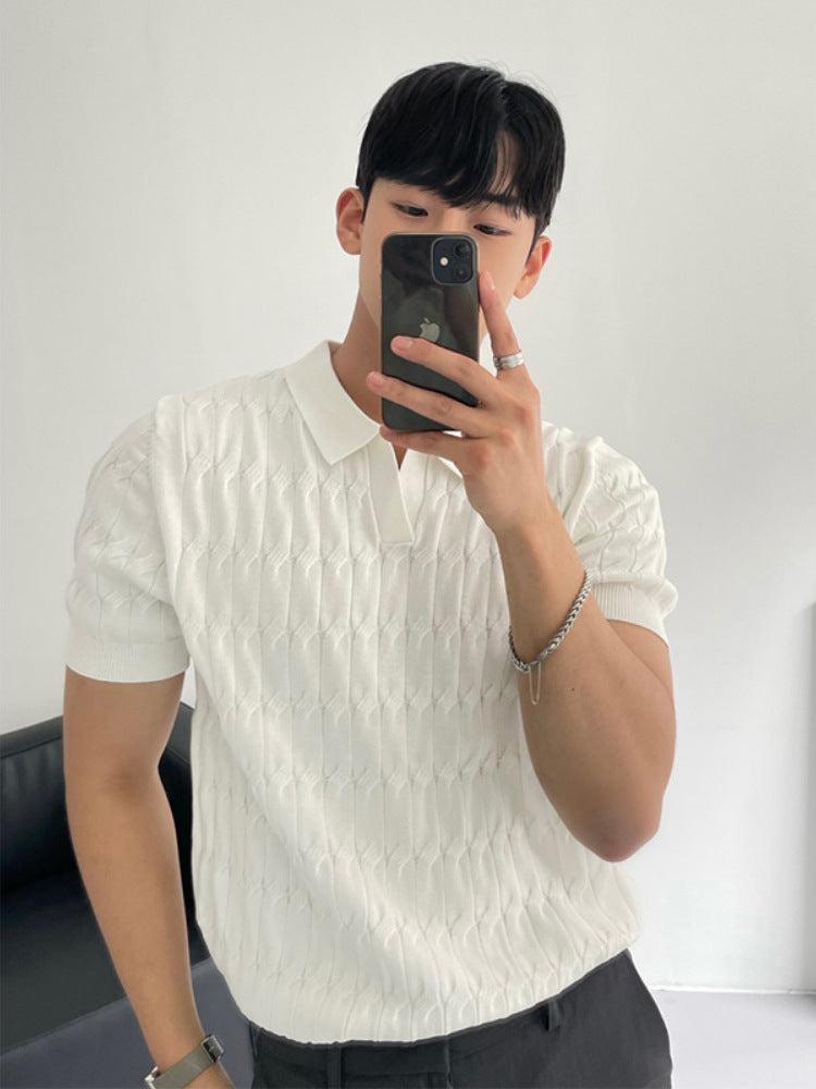 Textured Knit Polo
