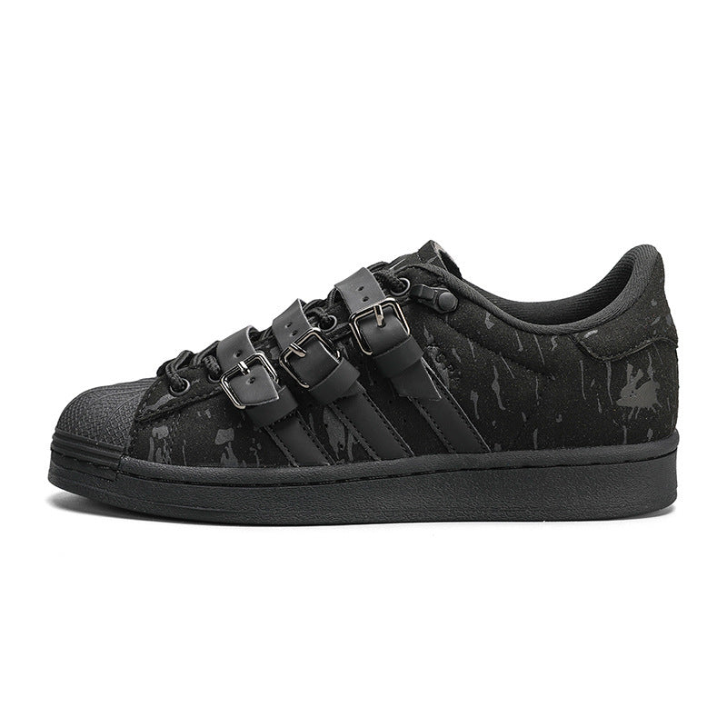 Buckle Strap Canvas Sneakers