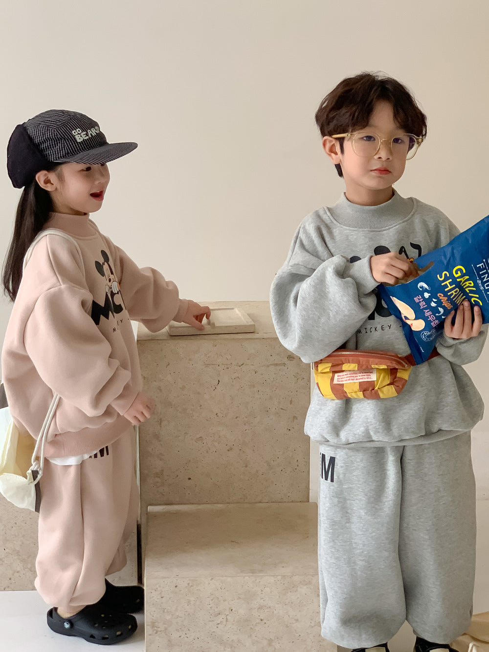 Kids' Cartoon Sweatshirt Two-Piece Set