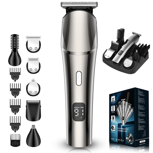 Cross-border electric hair clipper set full body washing household pusher scissors carving nose hair eyebrow shaving all-in-one