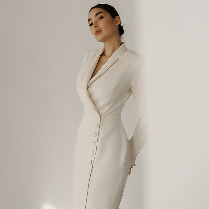 Elegant Long Sleeve Blazer Dress