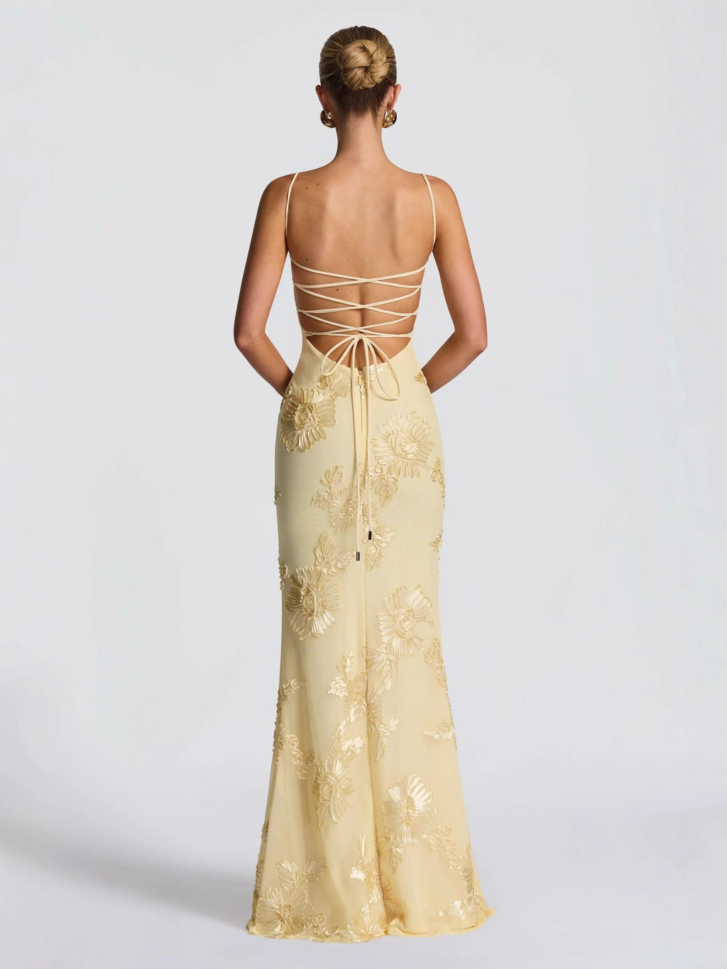 Floral Open-Back Maxi Dress