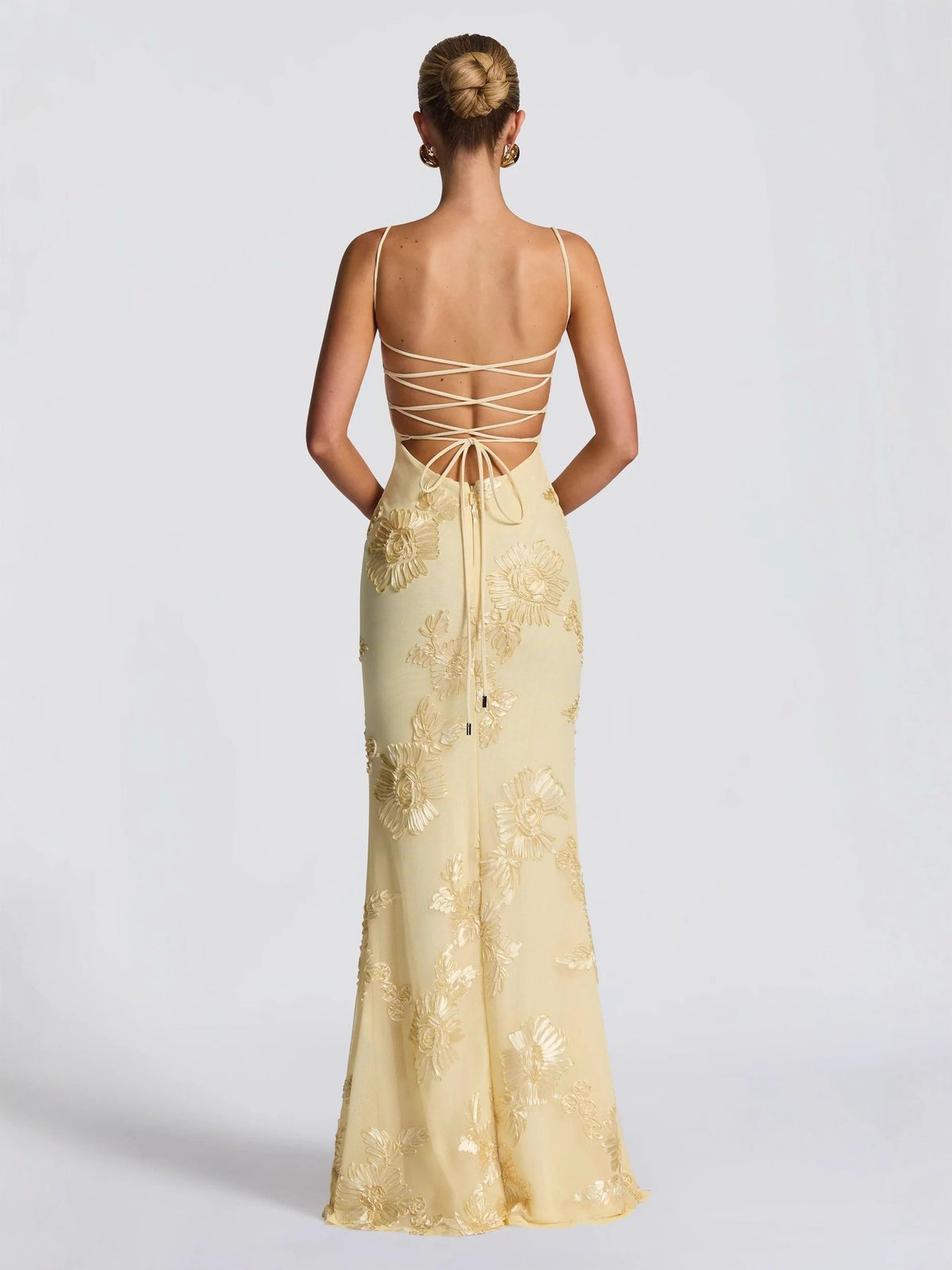 Floral Open-Back Maxi Dress