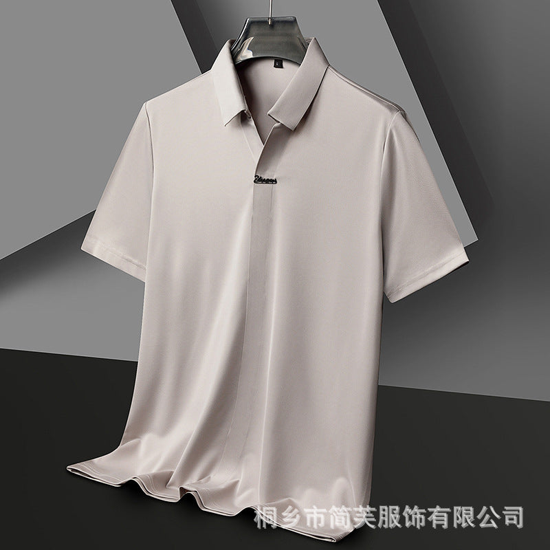 Men's Lapels Seamless Scissor Collar Loose Stretch POLO