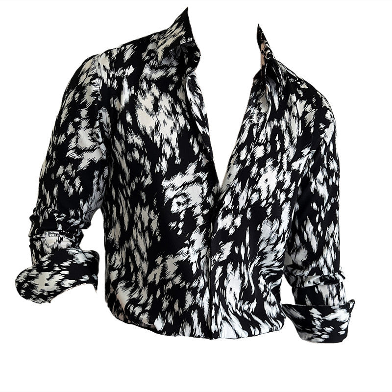Men's Bold Monochrome Pattern Shirt
