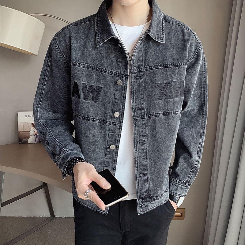 Embroidered Slim-Fit Denim Jacket