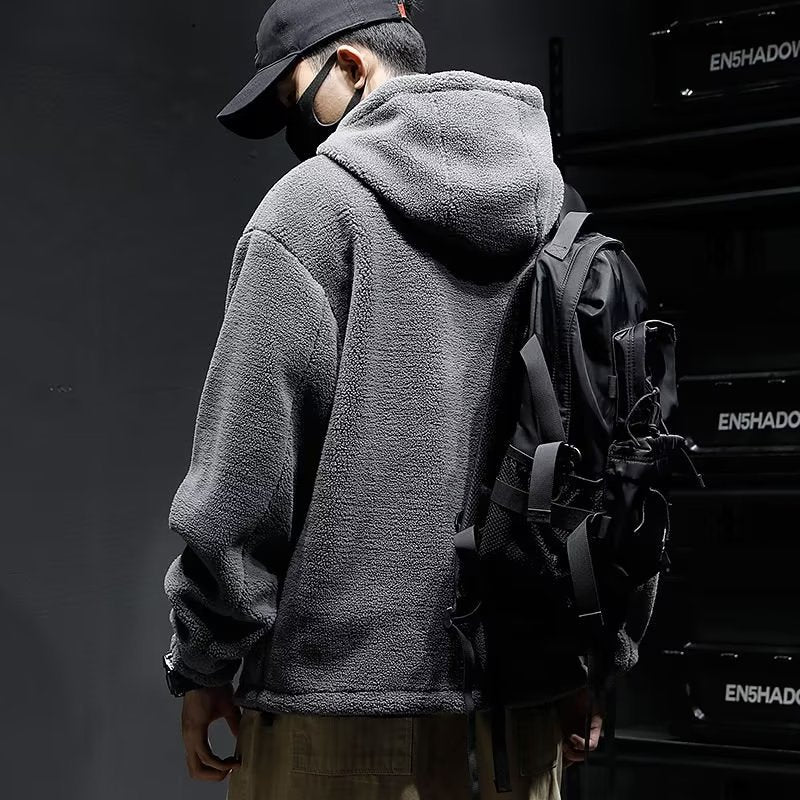 Plush Hooded Zipper Jacket