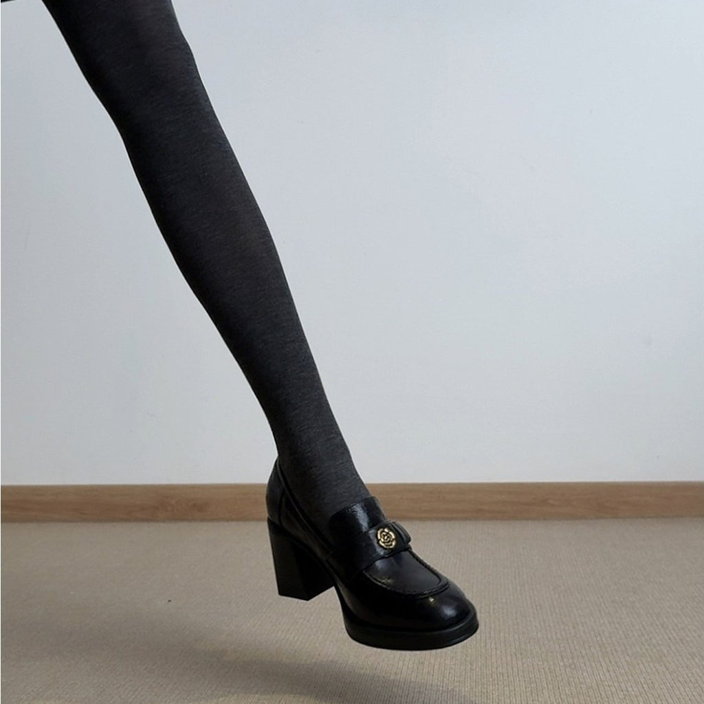 Emblem Heeled Loafers