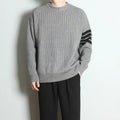 Men's round-neck knitted sweater.