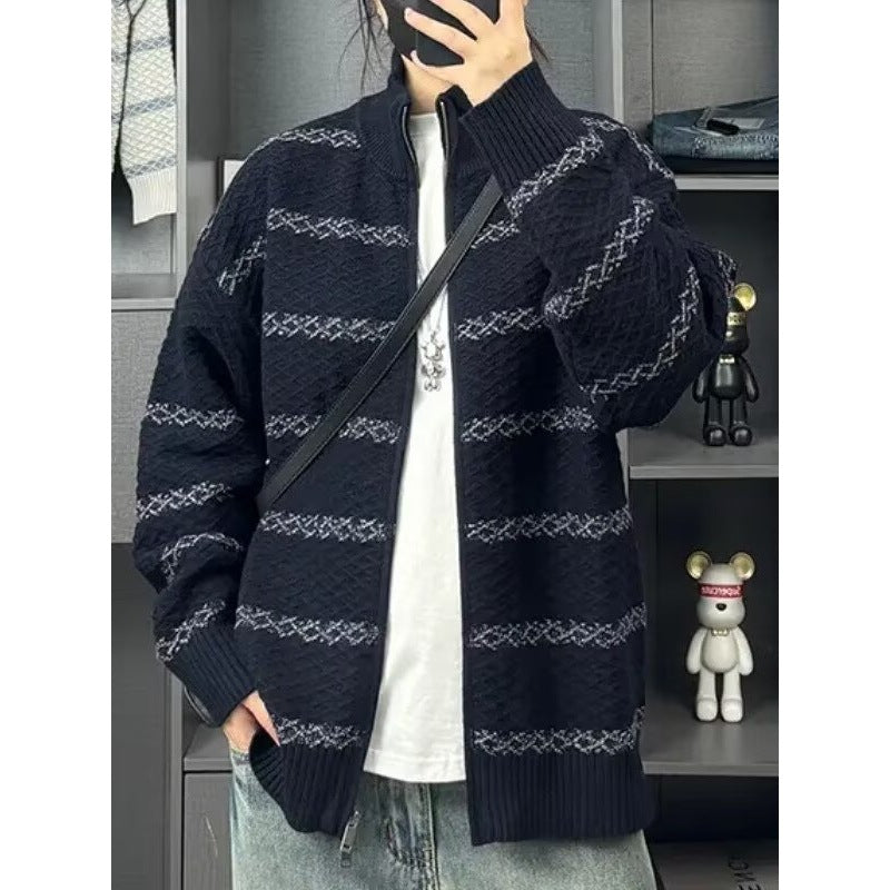 Stylish Knitted Zipper Cardigan