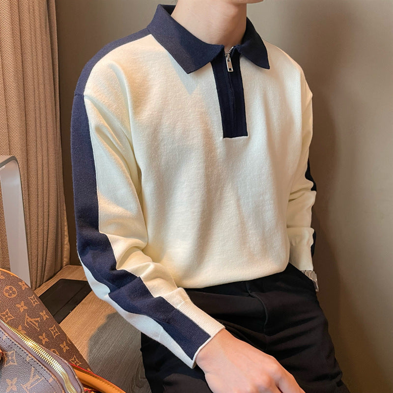 Oversized Quarter-Zip Polo Sweater