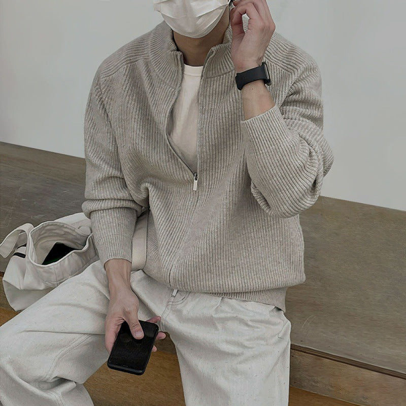 Men’s Ribbed Zip-Up Cardigan