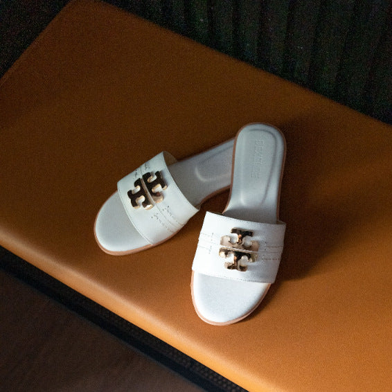 Metal-Buckle Flip-Flops