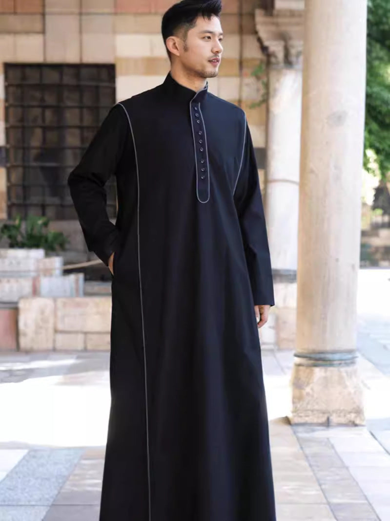 Modern Contrast-Stitch Thobe