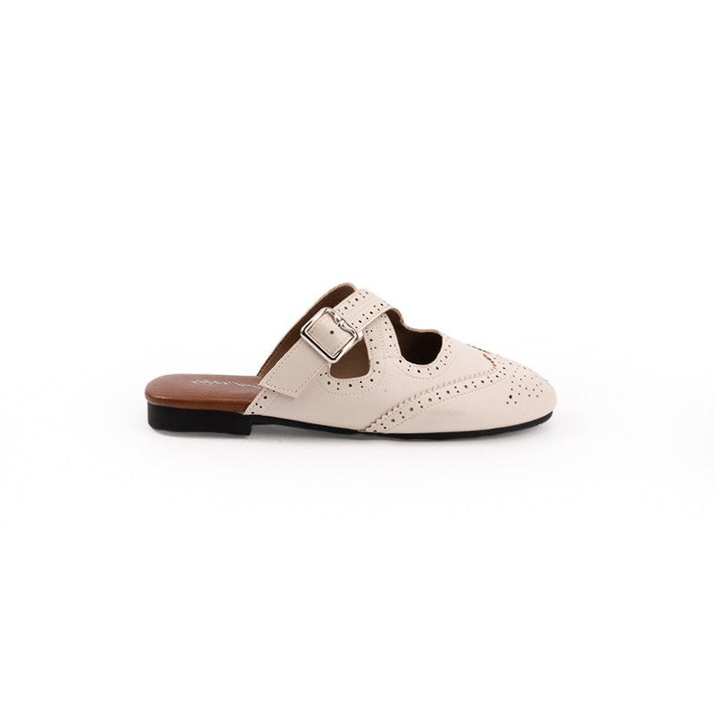 Cutout Leather Mules