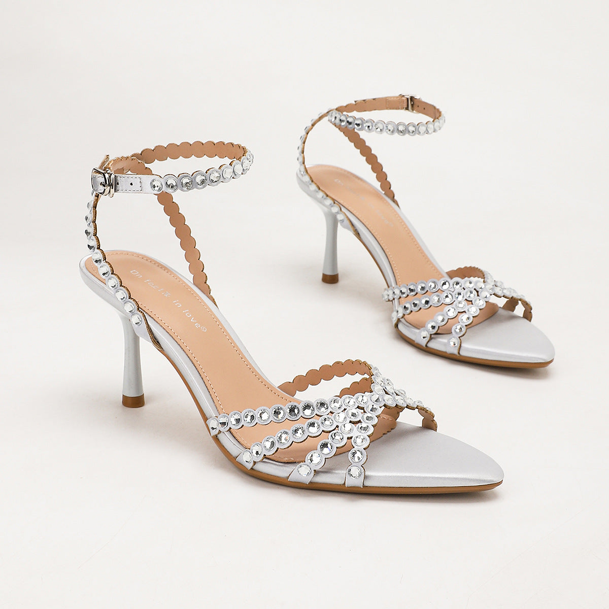 Satin Rhinestone Sandals