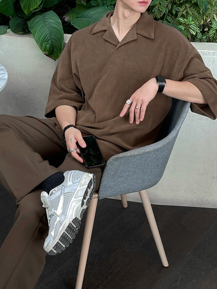 Men's Cuban Collar Knit Shirt