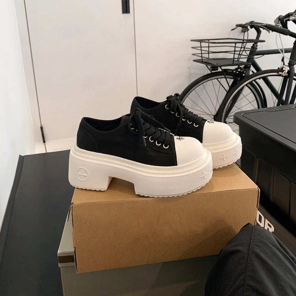 Round-Toe Platform Sneakers