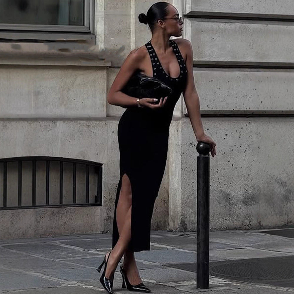 Embellished Cutout Midi Dress