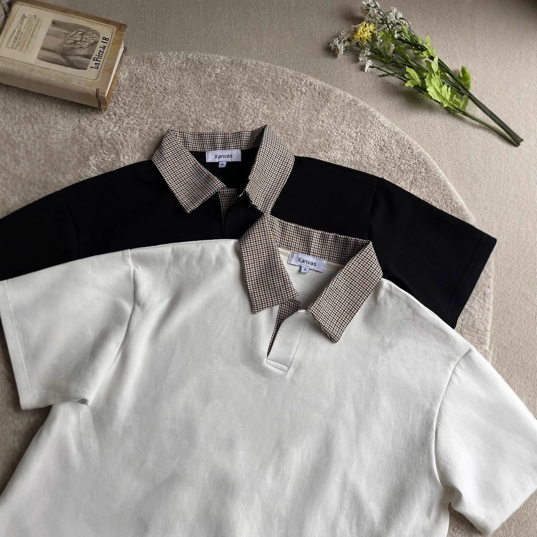 Plaid Collar Polo Shirt