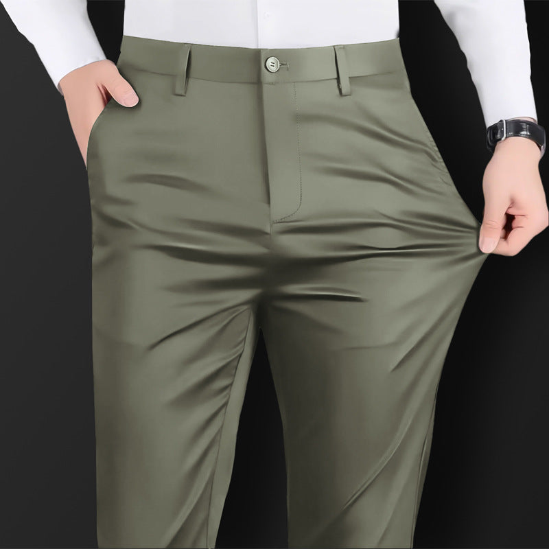 Silk-Blend Stretch Trousers