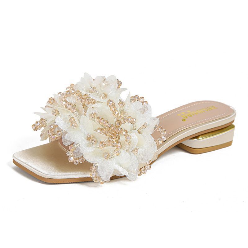 Floral Low-Heel Slides