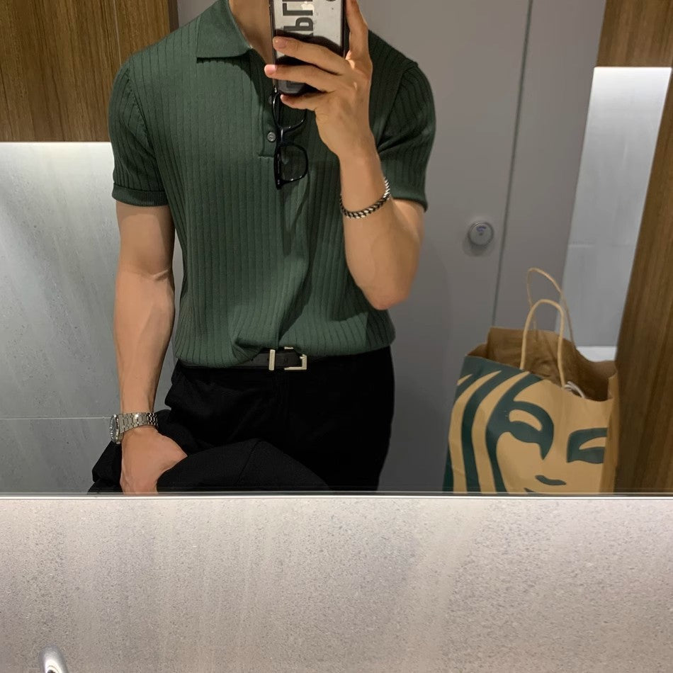 Ribbed Polo Shirt