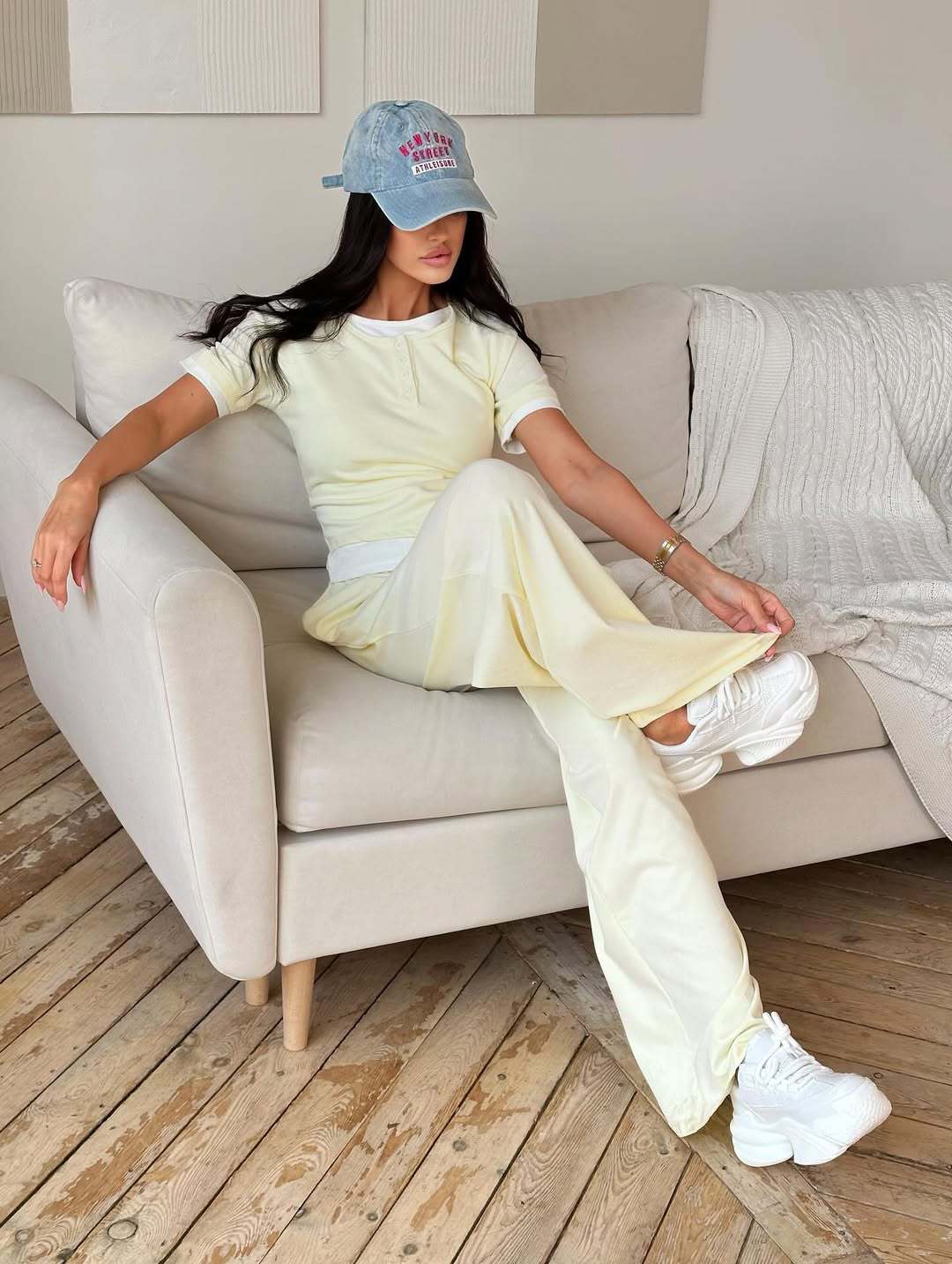 Layered Short Sleeve Top and Wide Leg Trousers Set