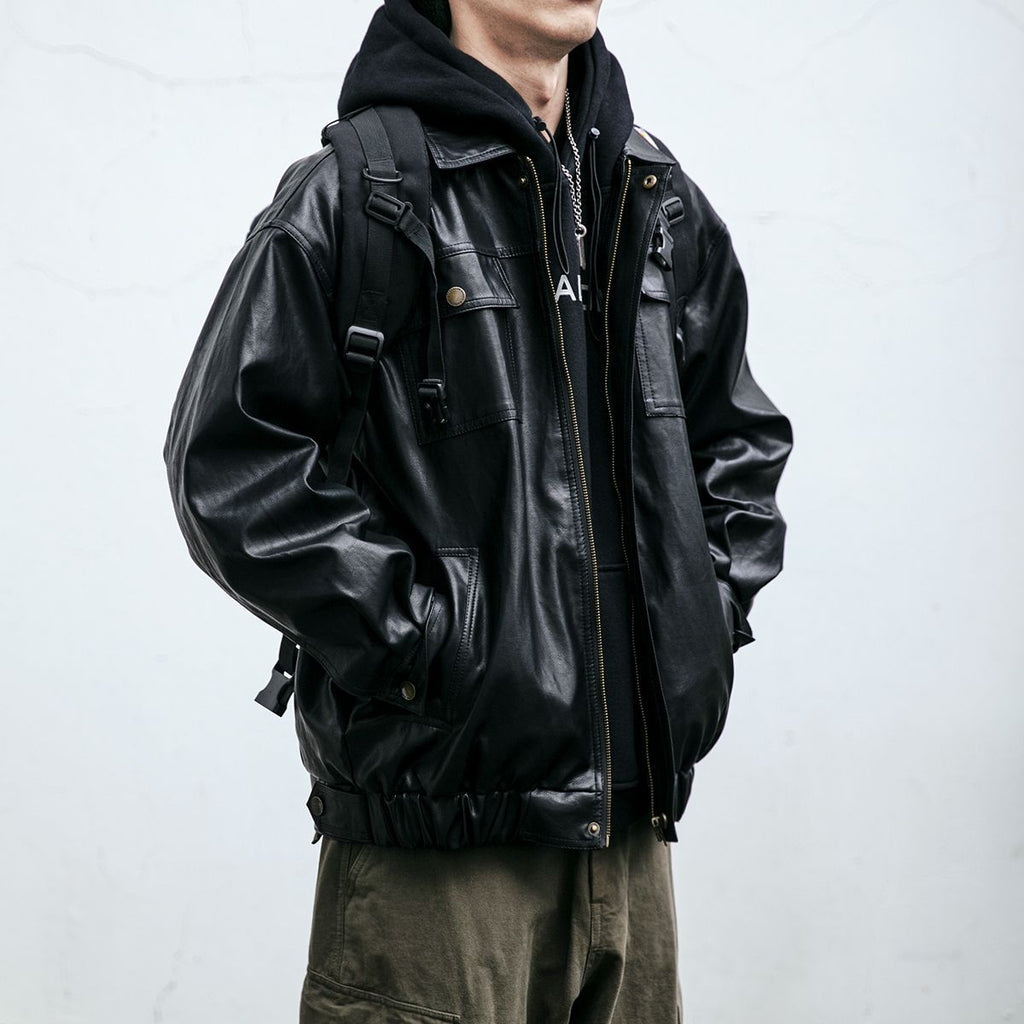 Vintage Oversized Flight Leather Jacket